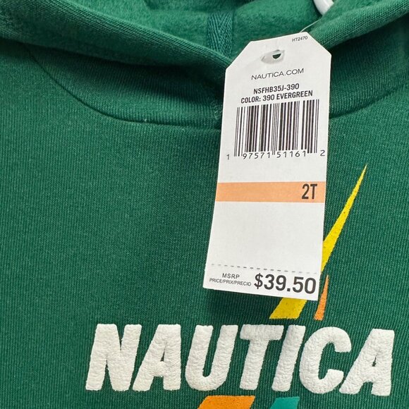 Nautica Hoodie Green 2T NWT Kids Hoodie - Picture 3 of 3